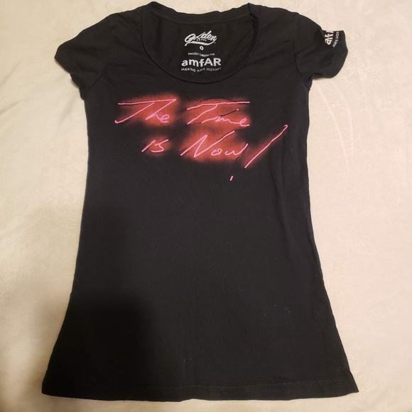 The Time is Now amfAR Golden Goods T-Shirt - Picture 1 of 2